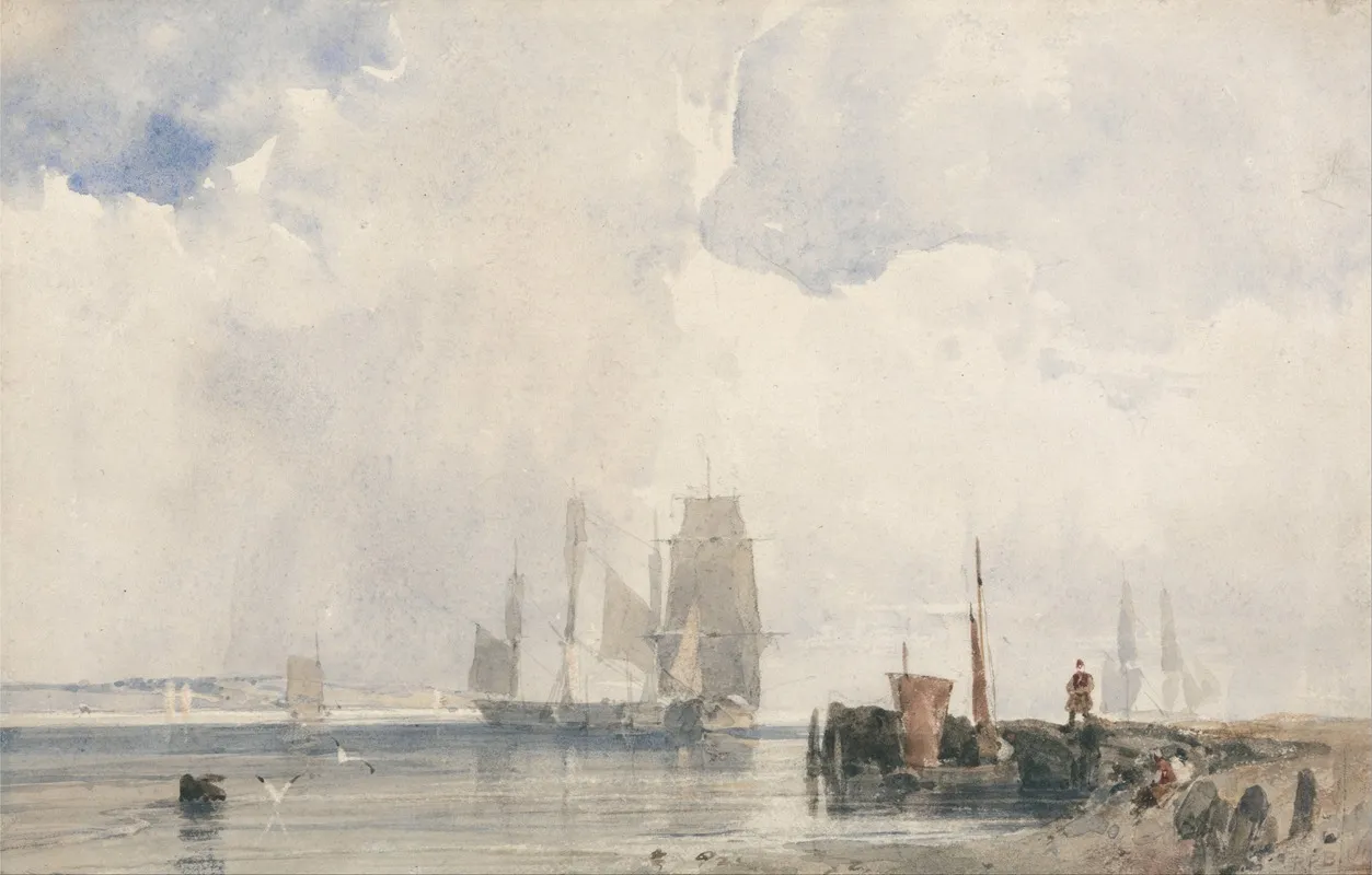 Shipping In An Estuary Probably Near Quilleboeuf