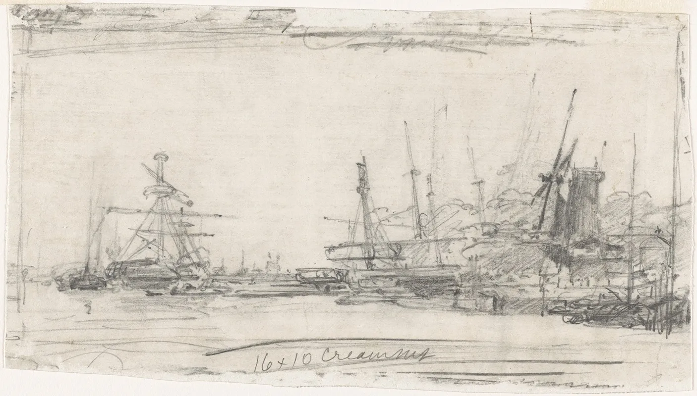 Shipping Scene by Petrus van der Velden - Canvas Print