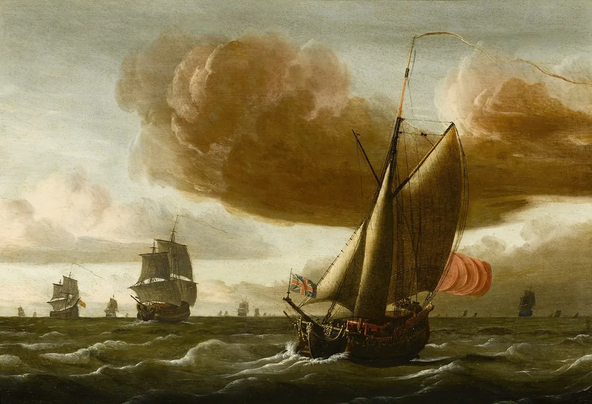 Ships At Sea 4 by Ludolf Backhuysen - Canvas Print