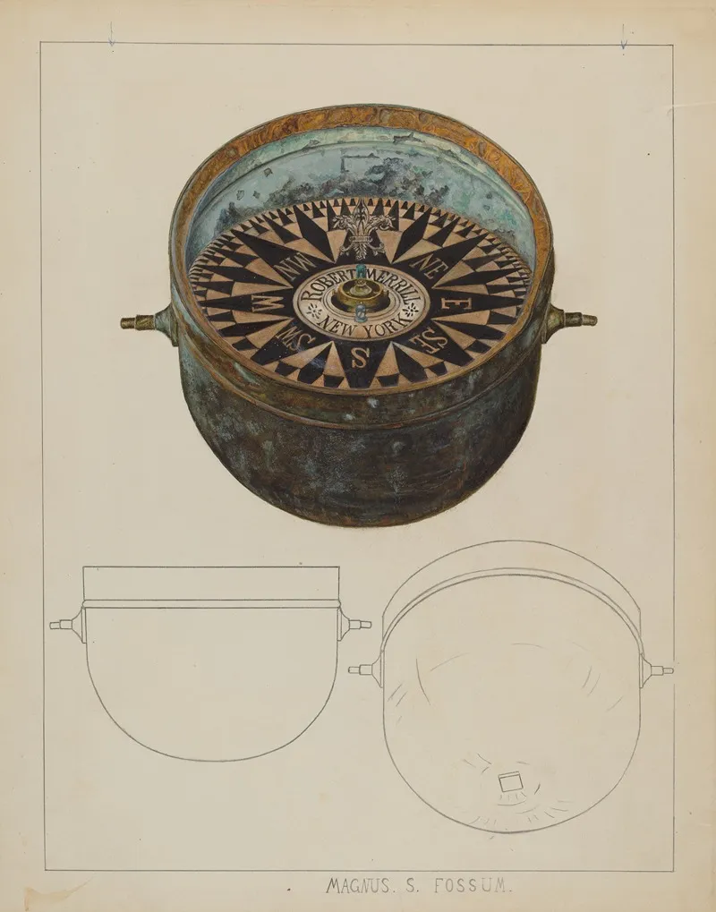 Ships Compass by Magnus S. Fossum - Canvas Print