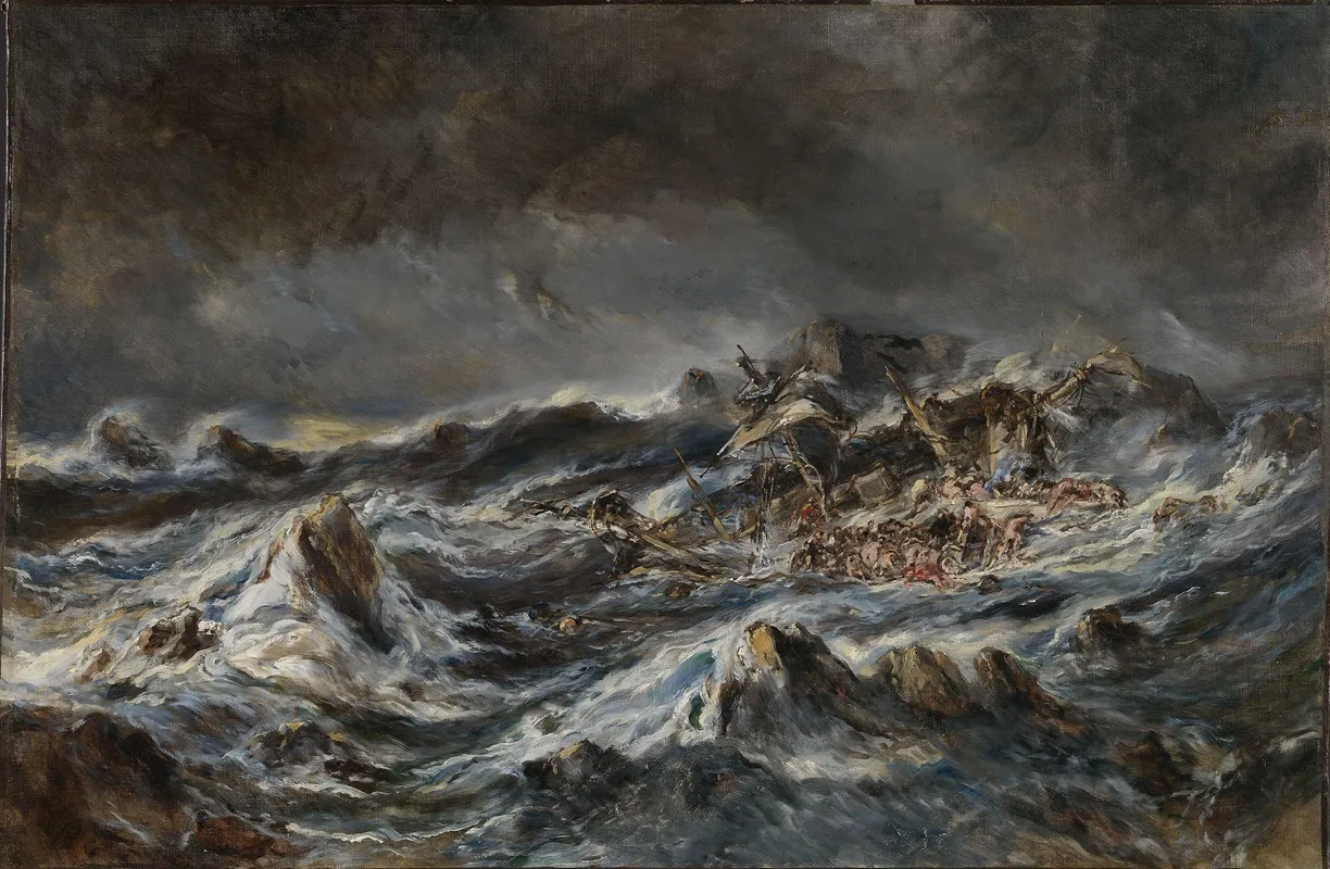 Shipwreck 11 by Eugène Isabey - Canvas Print
