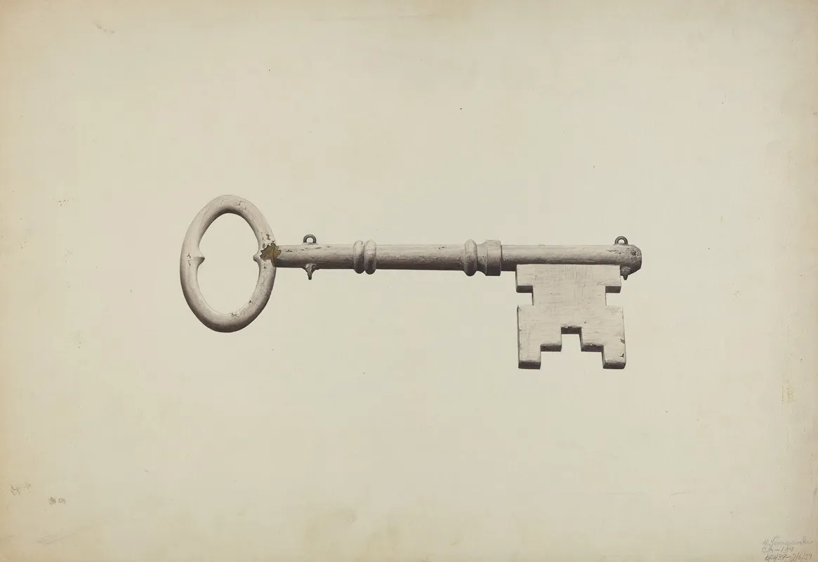 Shop Sign Key by Henry Tomaszewski - Canvas Print