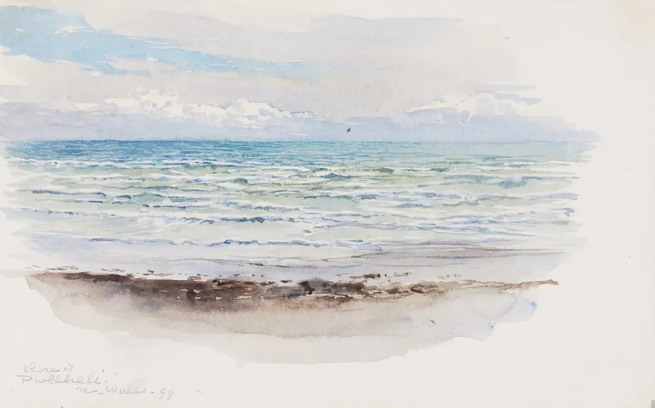 Shore At Pwllheli N Wales by George Elbert Burr - Canvas Print