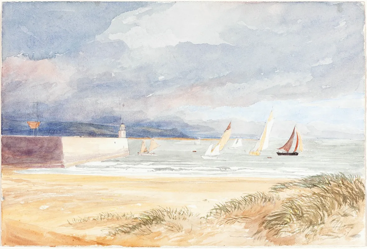 Shore Scene With Sailboats