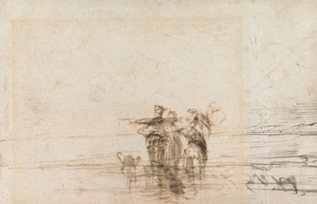 Shrimpers On The Shore by Thomas Creswick - Canvas Print