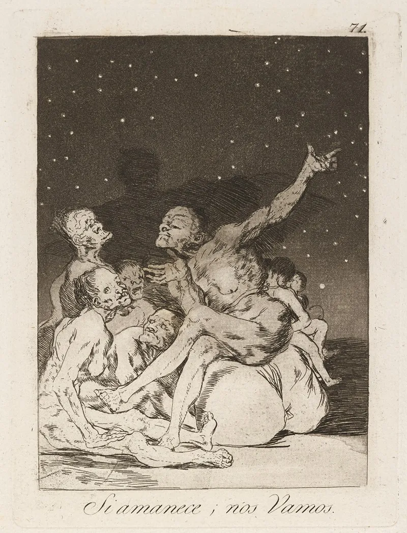 Si Amanece Nos Vamos When Day Breaks We Will Be Off by Francisco de Goya - Canvas Print