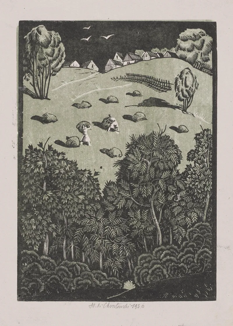 Sianokosy 2 by Stanisław Ostoja-Chrostowski - Canvas Print