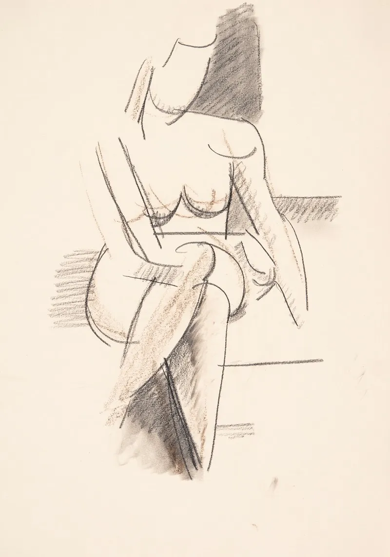 Siddende Kvindelig Model Set Forfra