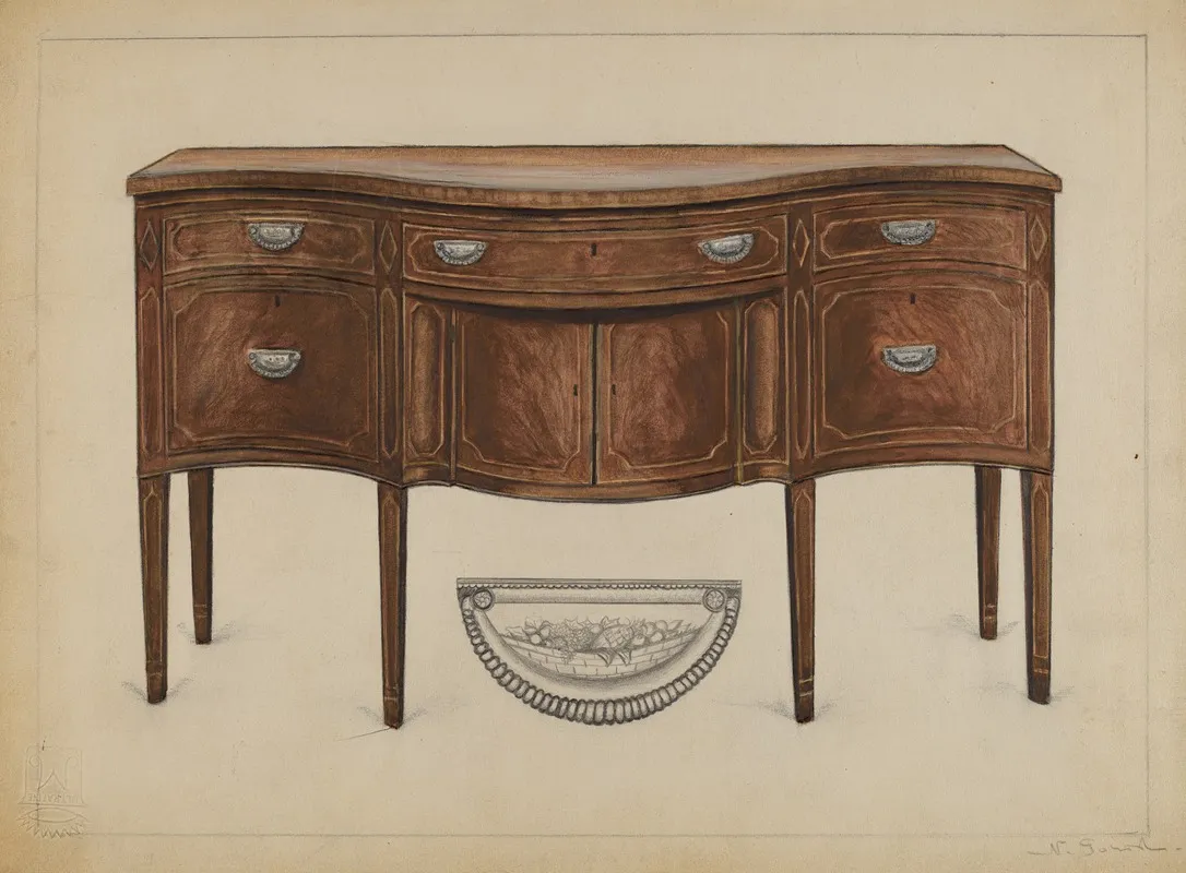 Side Board Hepplewhite by Nicholas Gorid - Canvas Print