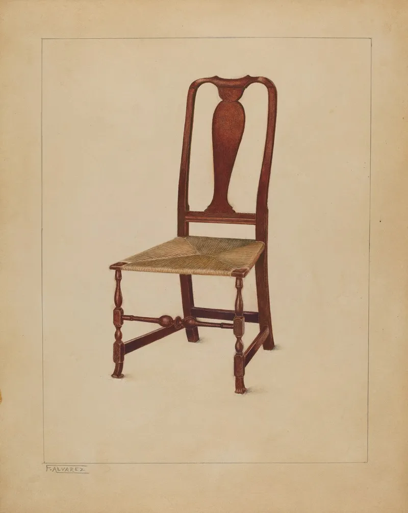 Side Chair One Of A Pair by Francisco Alvarez - Canvas Print