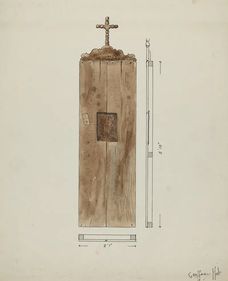 Side Of Original Confessional by Geoffrey Holt - Canvas Print