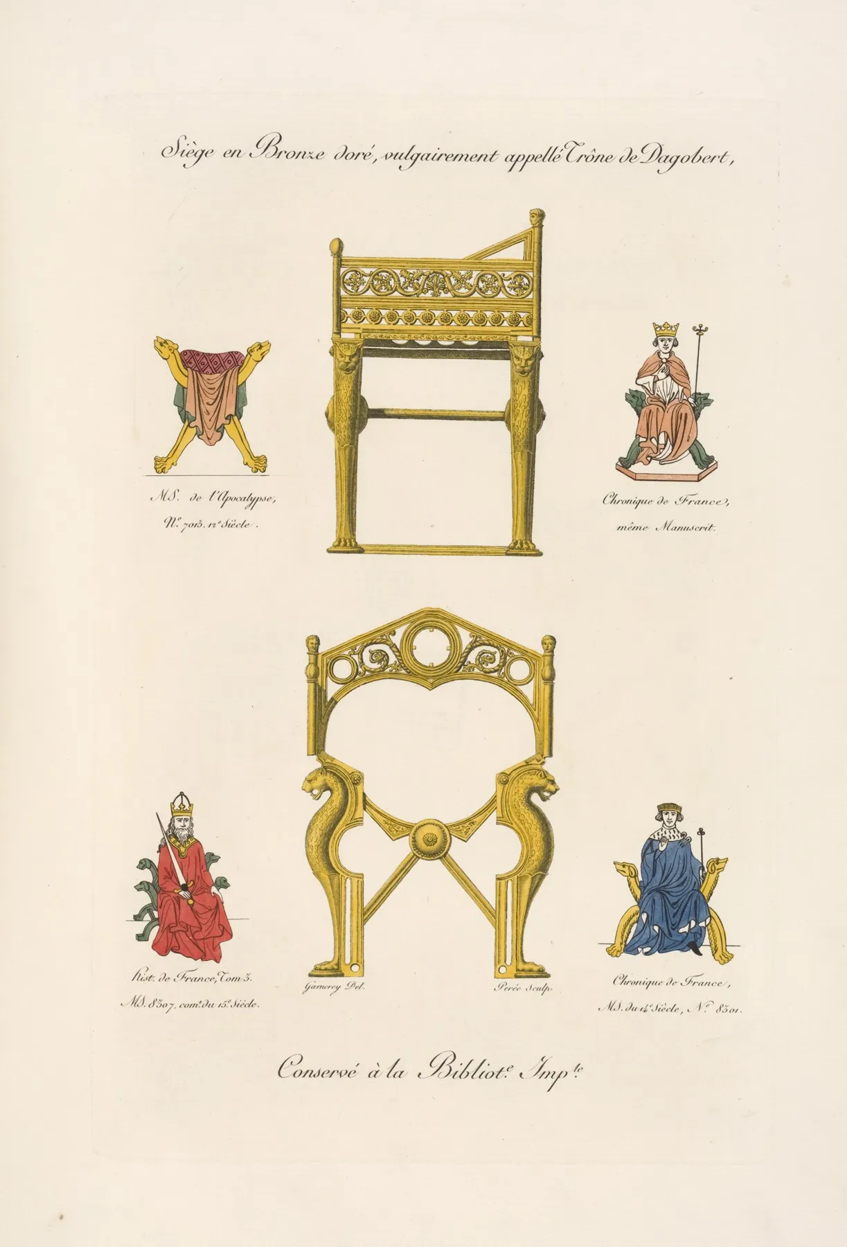 Siege En Bronze Dore Vulgairement Appelle Trone Dagobert by Nicolas Xavier Willemin - Canvas Print