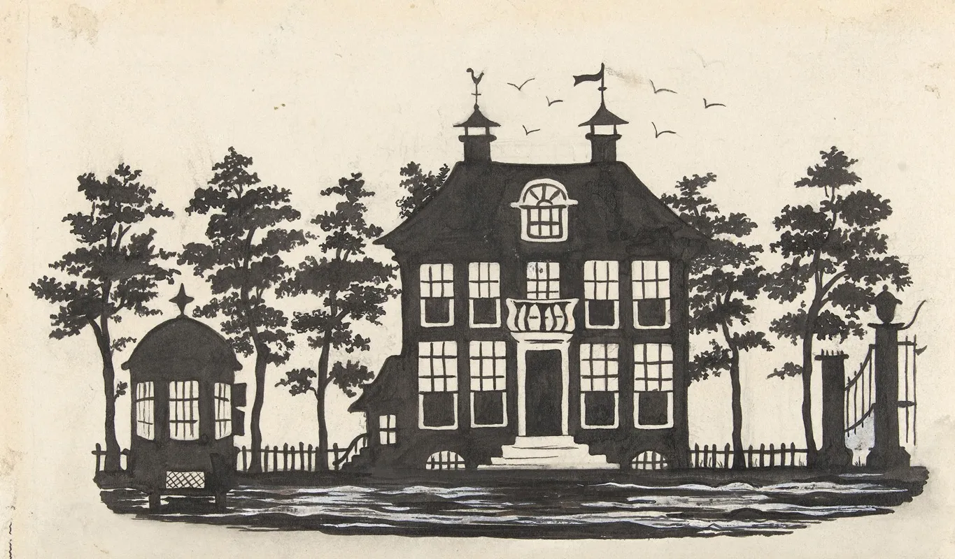 Silhouet Van Een Huis by Nelly Bodenheim - Canvas Print