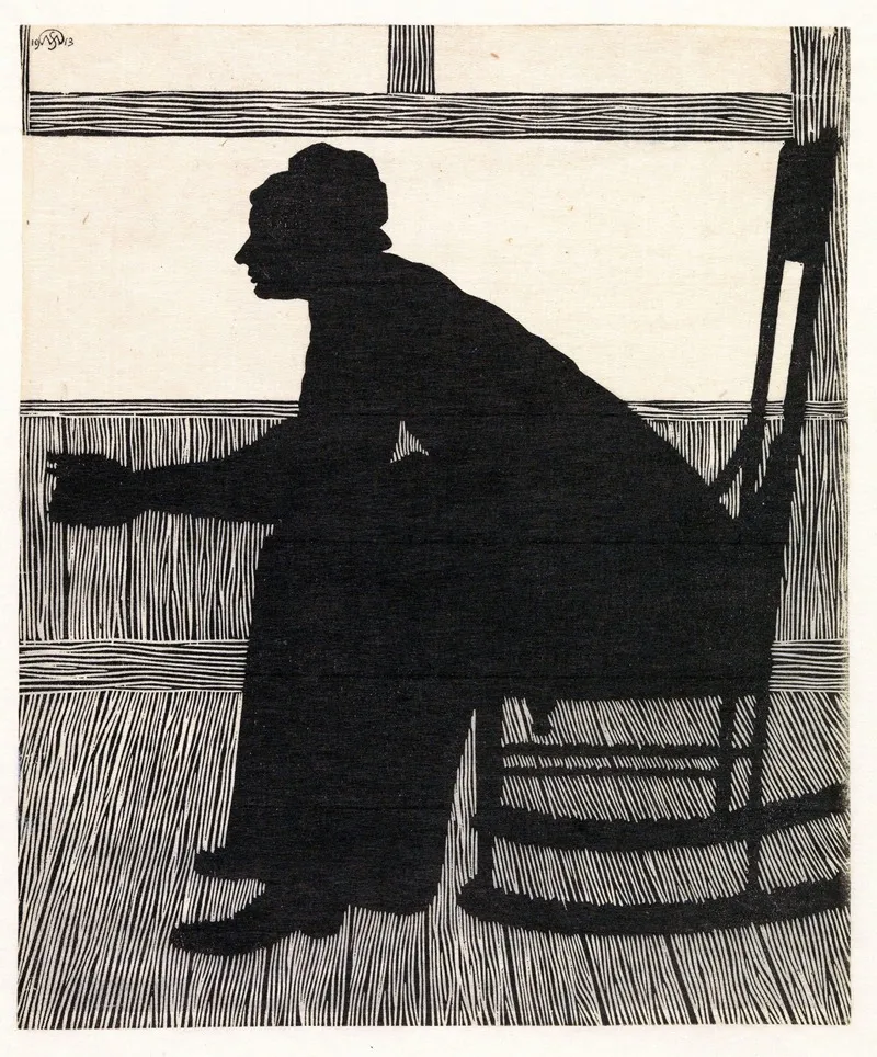 Silhouet Vrouw In Schommelstoel by Samuel Jessurun de Mesquita - Canvas Print