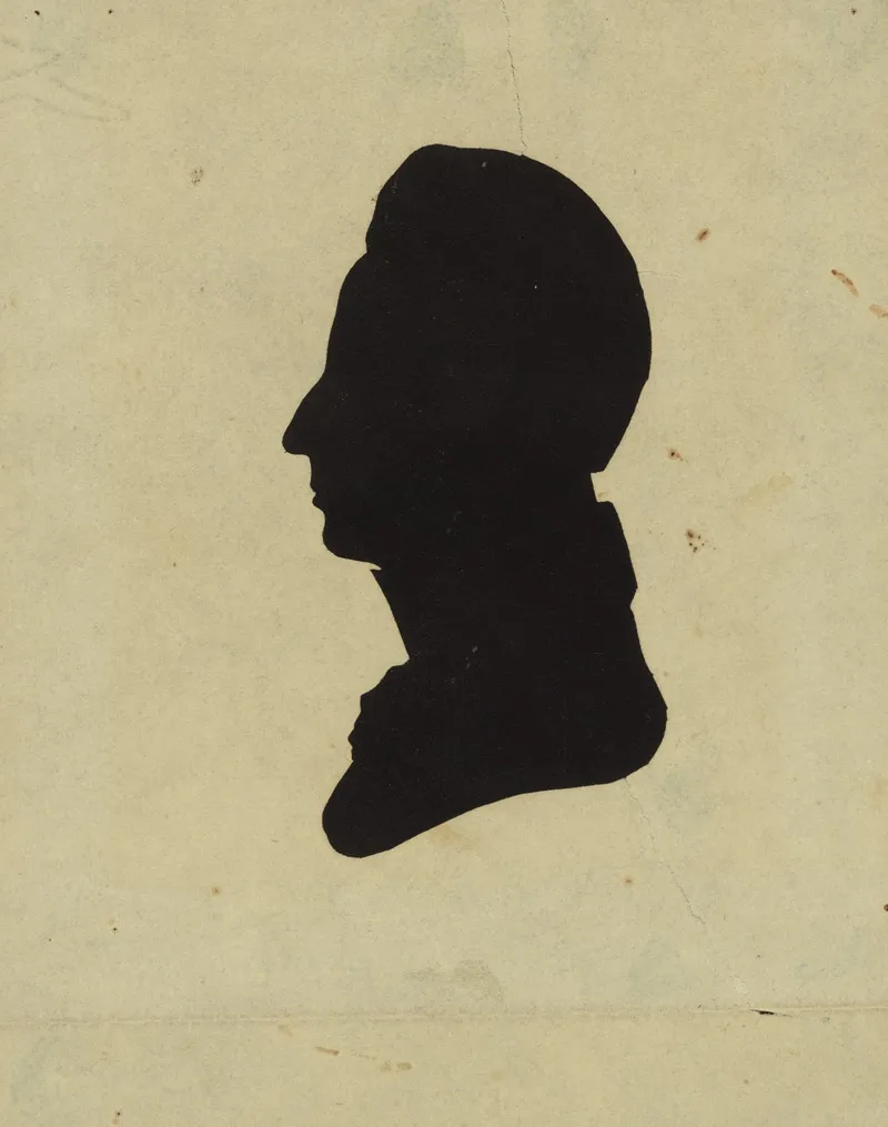 Silhouette Of Man Facing Left No 1 by Charles Willson Peale - Canvas Print