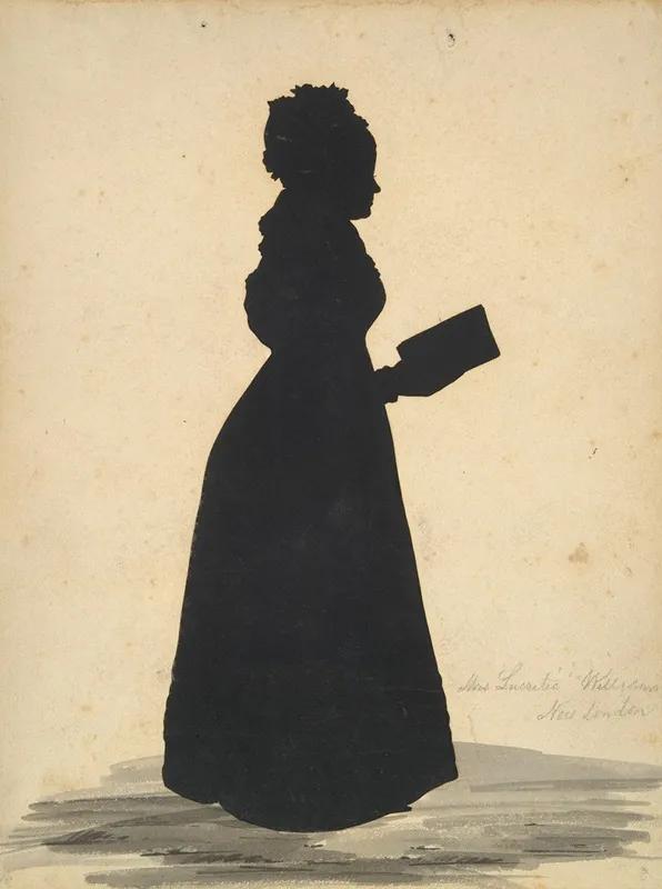 Silhouette Of Mrs Thomas Wheeler Williams Lucretia Woodbridge Perkins 1796 1829 by Auguste Edouart - Canvas Print