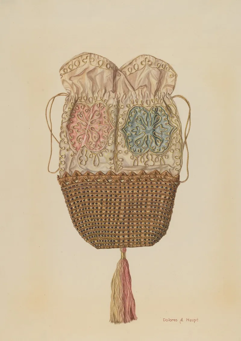 Silk Straw Reticule by Dolores Haupt - Canvas Print