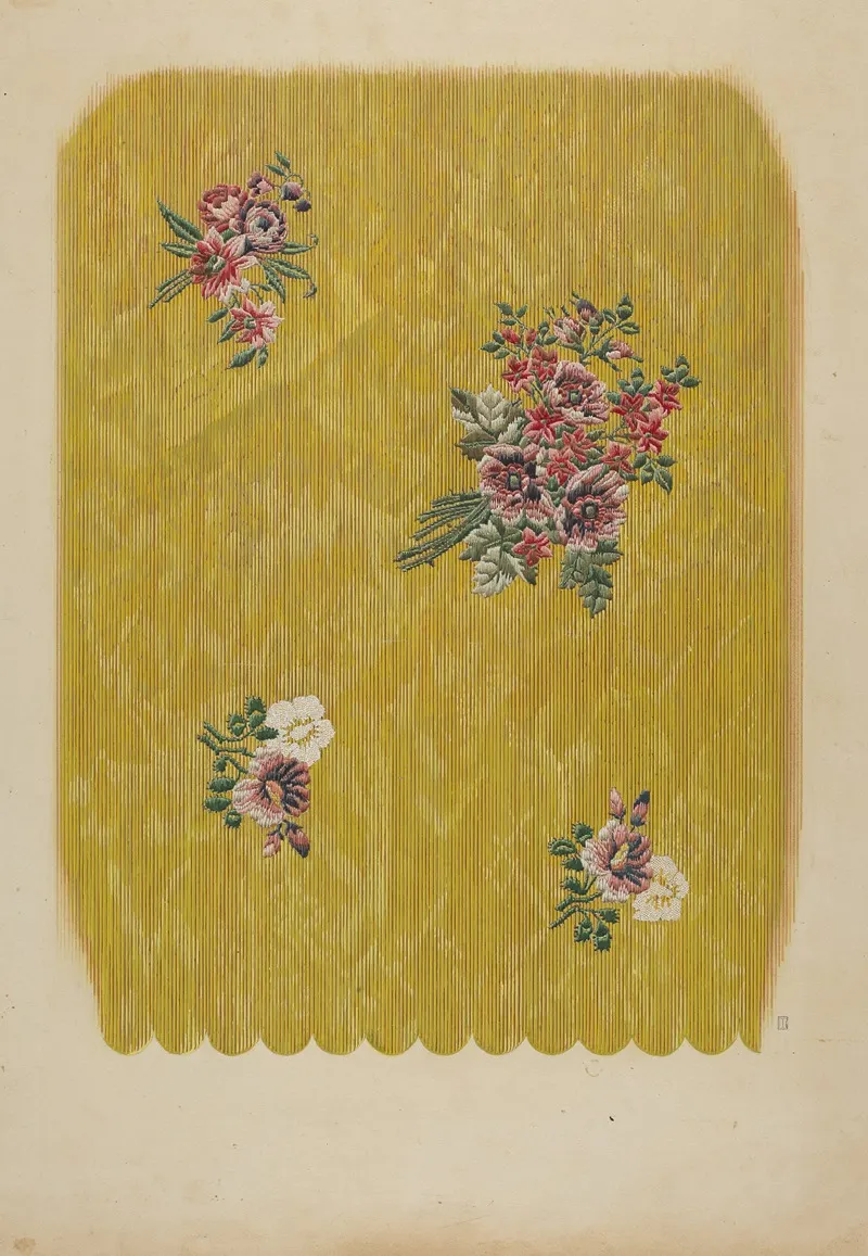 Silk With Embroidered Flowers by Douglas Campbell - Canvas Print