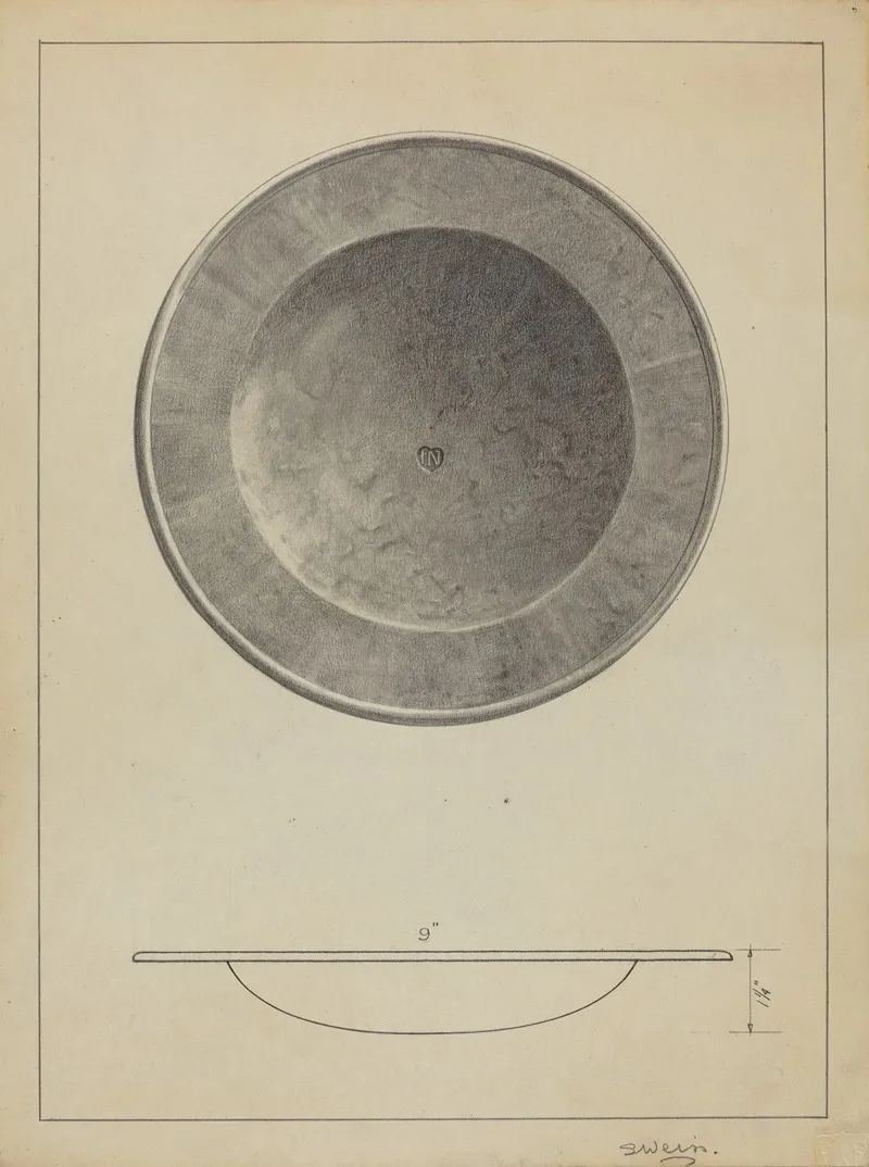 Silver Alms Dish by Simon Weiss - Canvas Print