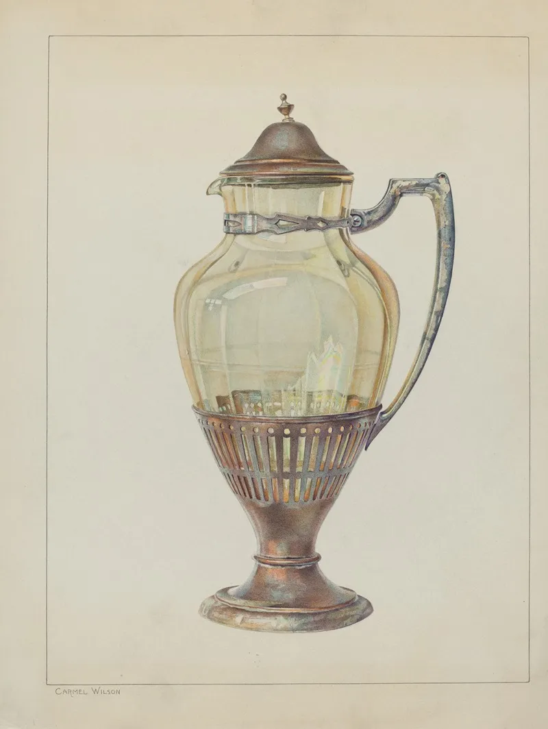 Silver And Glass Flagon