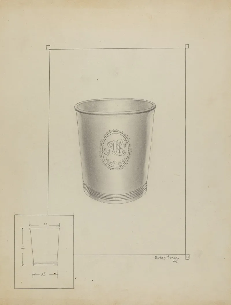 Silver Beaker 14 by Michael Fenga - Canvas Print