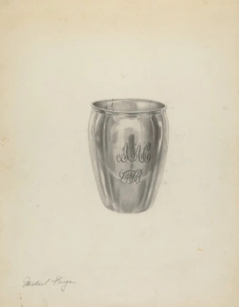 Silver Beaker 16 by Michael Fenga - Canvas Print