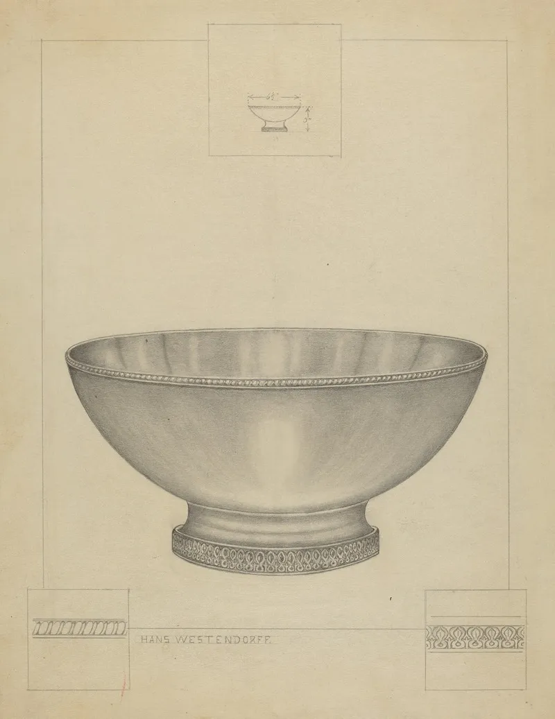 Silver Bowl 10 by Hans Westendorff - Canvas Print