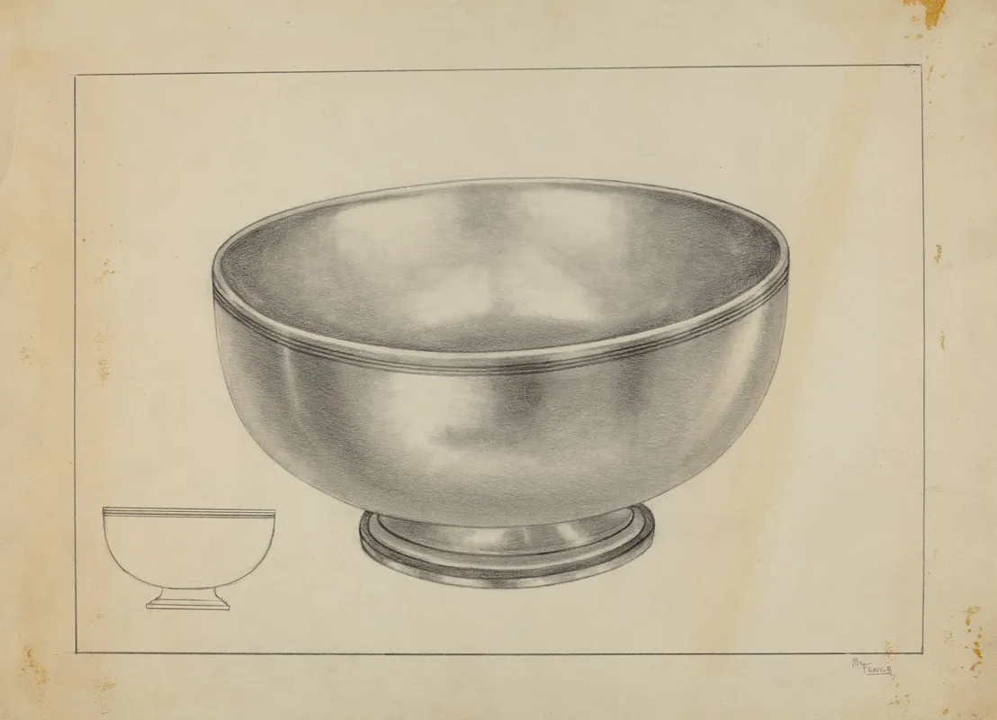 Silver Bowl 22 by Michael Fenga - Canvas Print