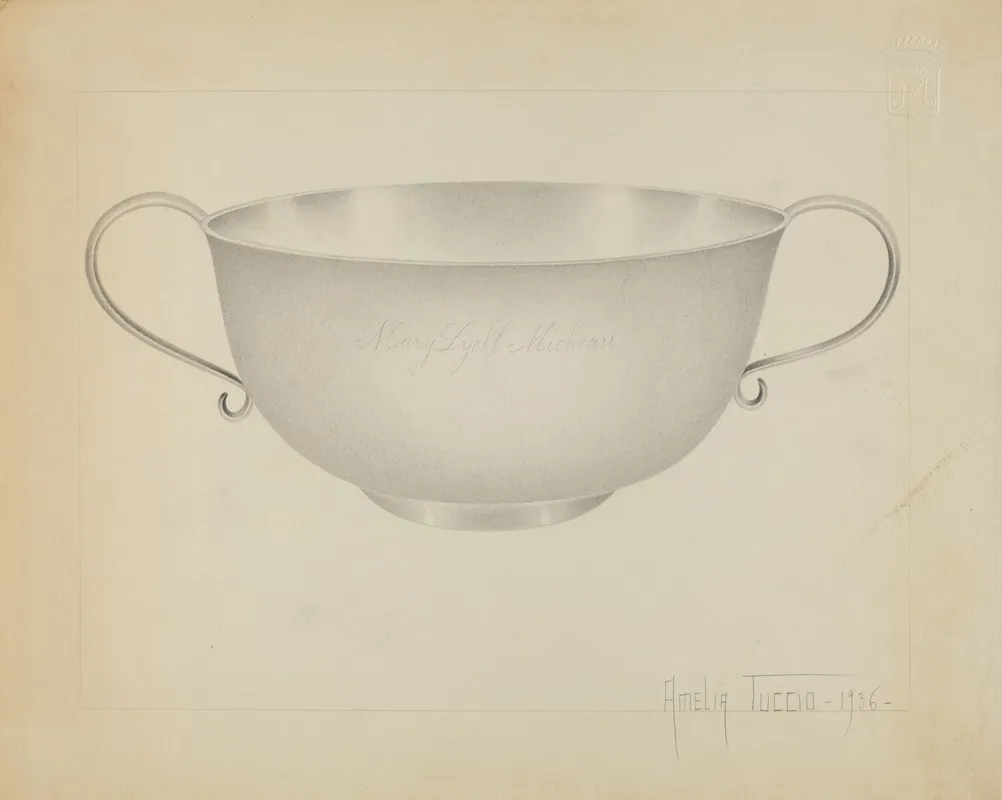 Silver Bowl 2 by Amelia Tuccio - Canvas Print