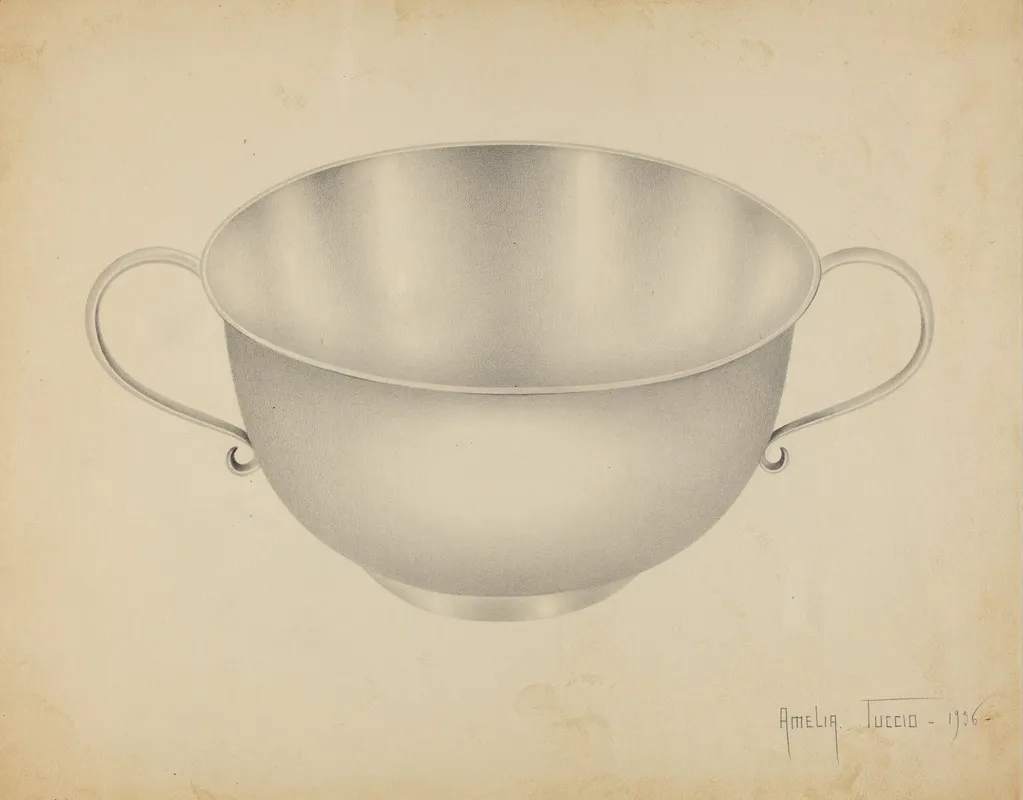 Silver Bowl 4 by Amelia Tuccio - Canvas Print
