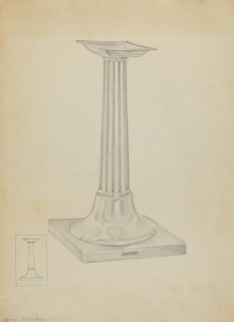 Silver Candle Stand by Isidore Steinberg - Canvas Print