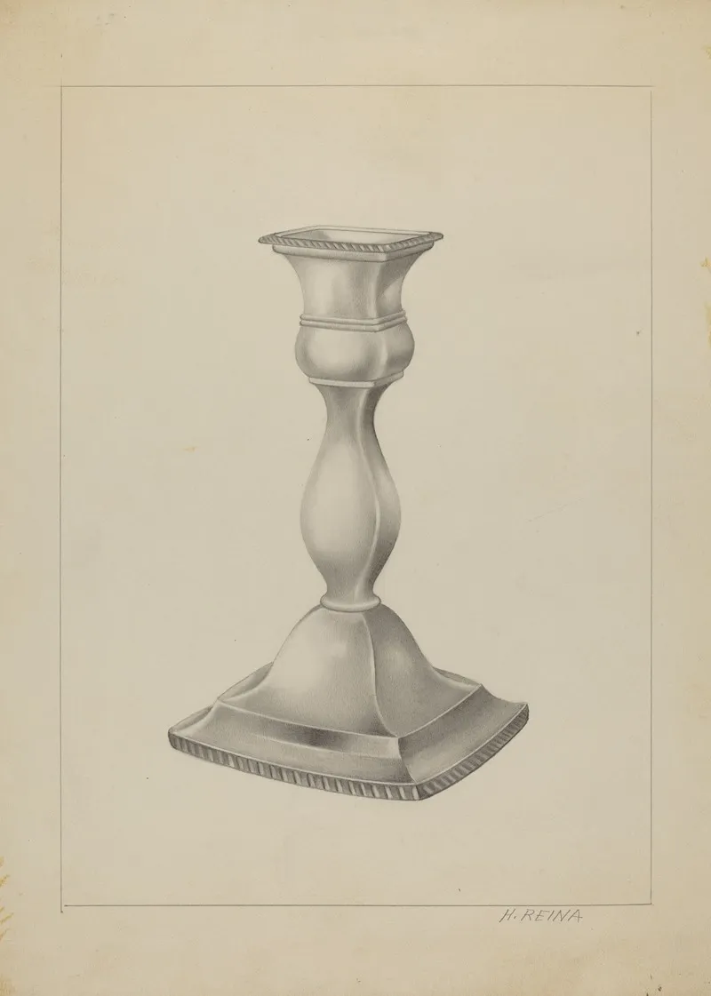 Silver Candlestick 3 by Horace Reina - Canvas Print