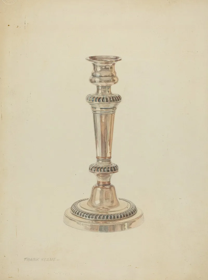 Silver Candlestick by Frank M. Keane - Canvas Print