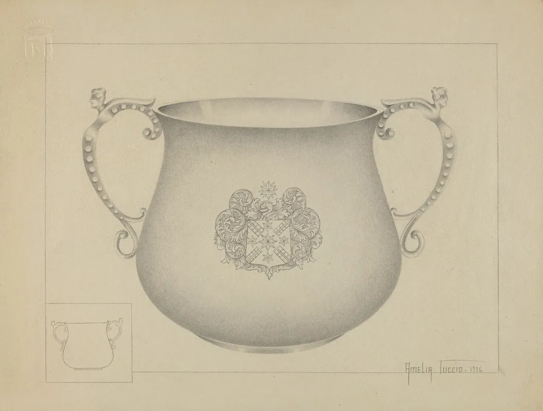 Silver Caudle Cup 2 by Amelia Tuccio - Canvas Print