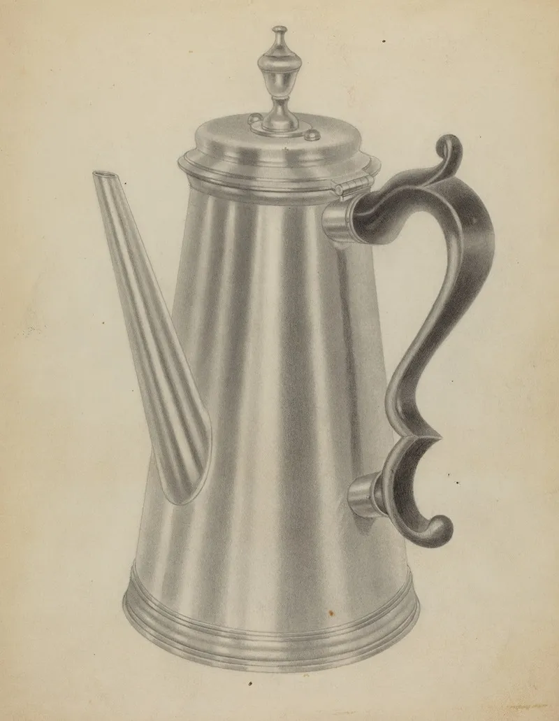 Silver Coffee Pot 8 by Michael Fenga - Canvas Print
