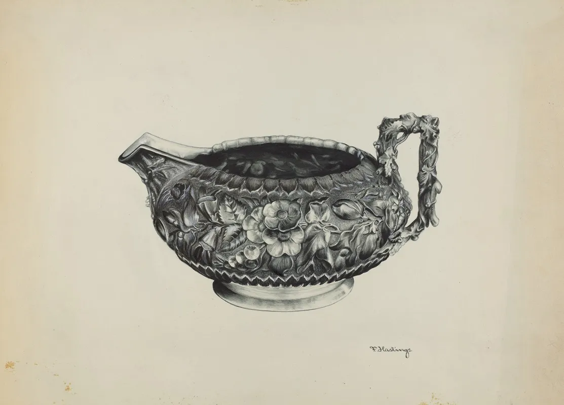 Silver Creamer 10 by Florence Hastings - Canvas Print