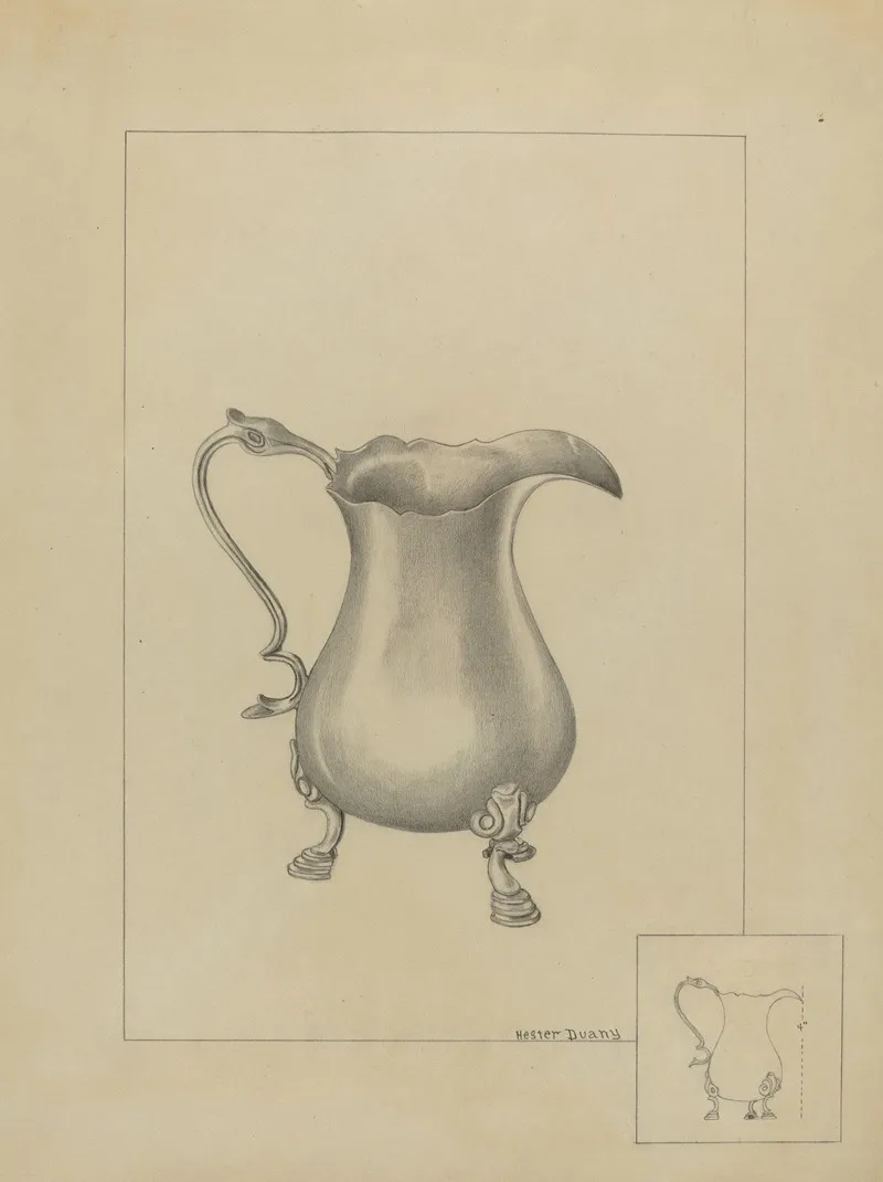 Silver Creamer 18 by Hester Duany - Canvas Print