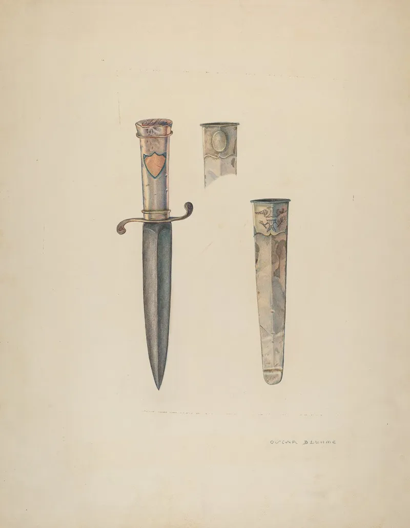 Silver Dagger And Sheath