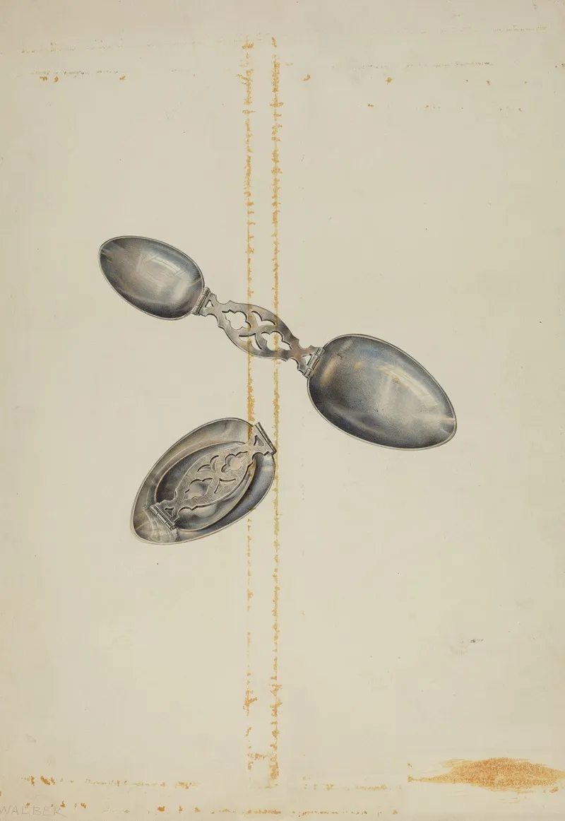 Silver Folding Spoon by Alfred Walbeck - Canvas Print