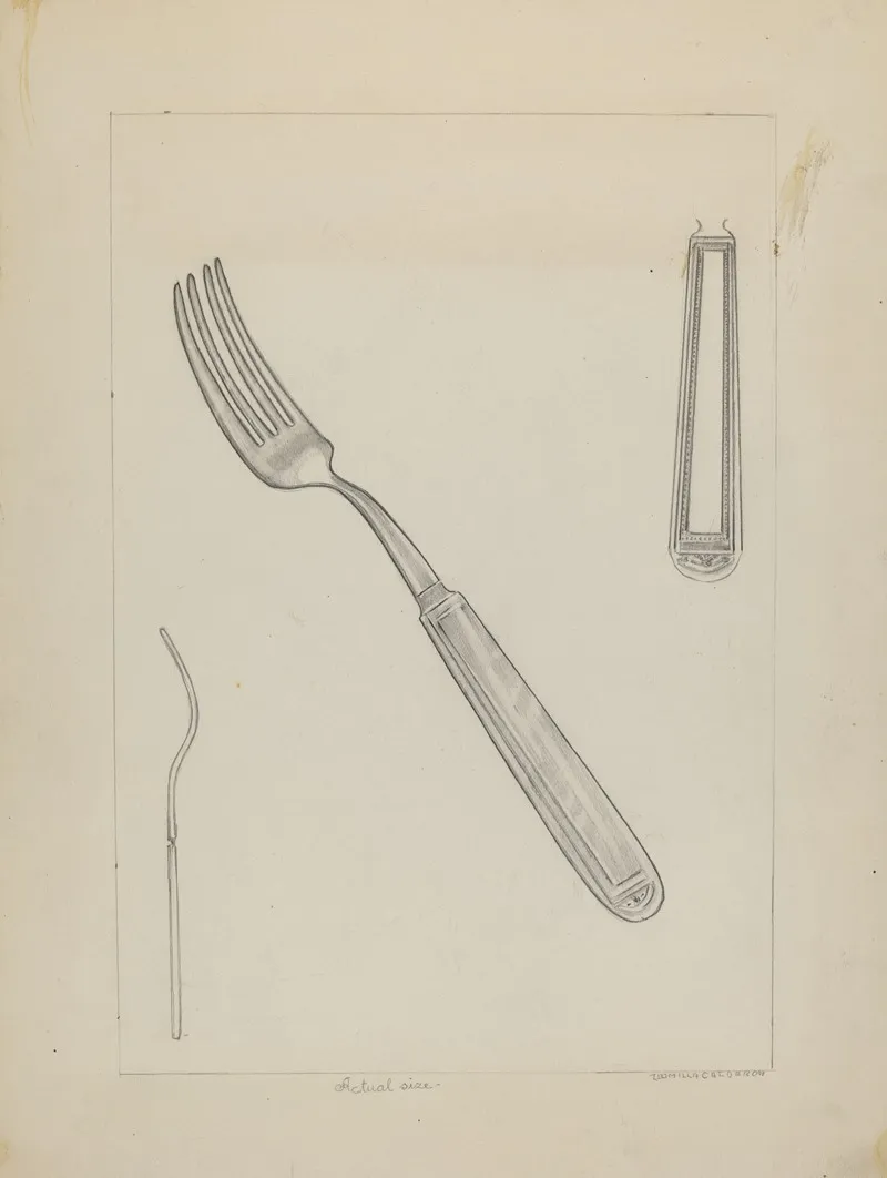 Silver Fork Rogers Silverware 2 by Ludmilla Calderon - Canvas Print