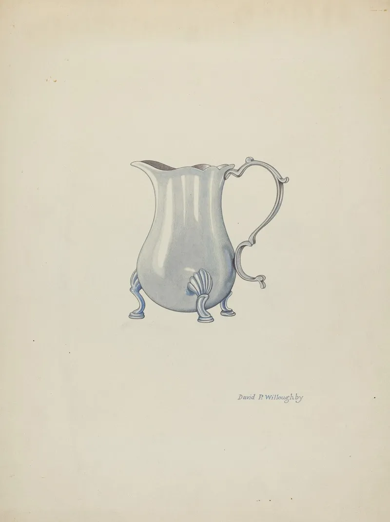 Silver Jug For Cream by David P Willoughby - Canvas Print