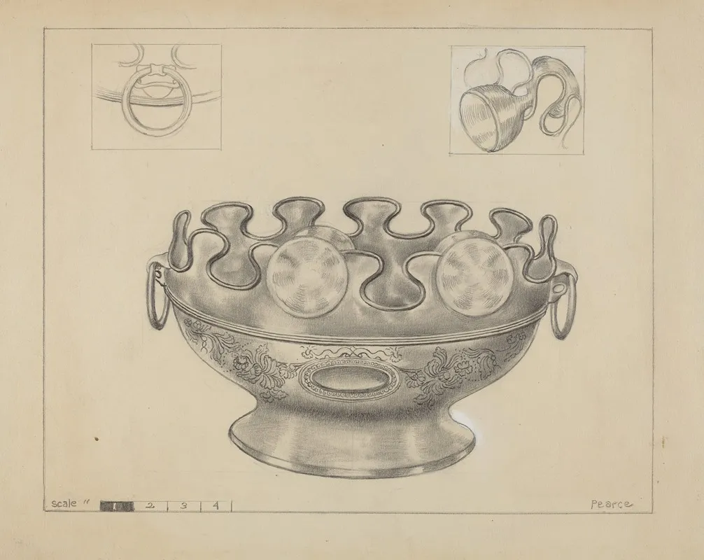 Silver Monteith Bowl by Edgar L. Pearce - Canvas Print