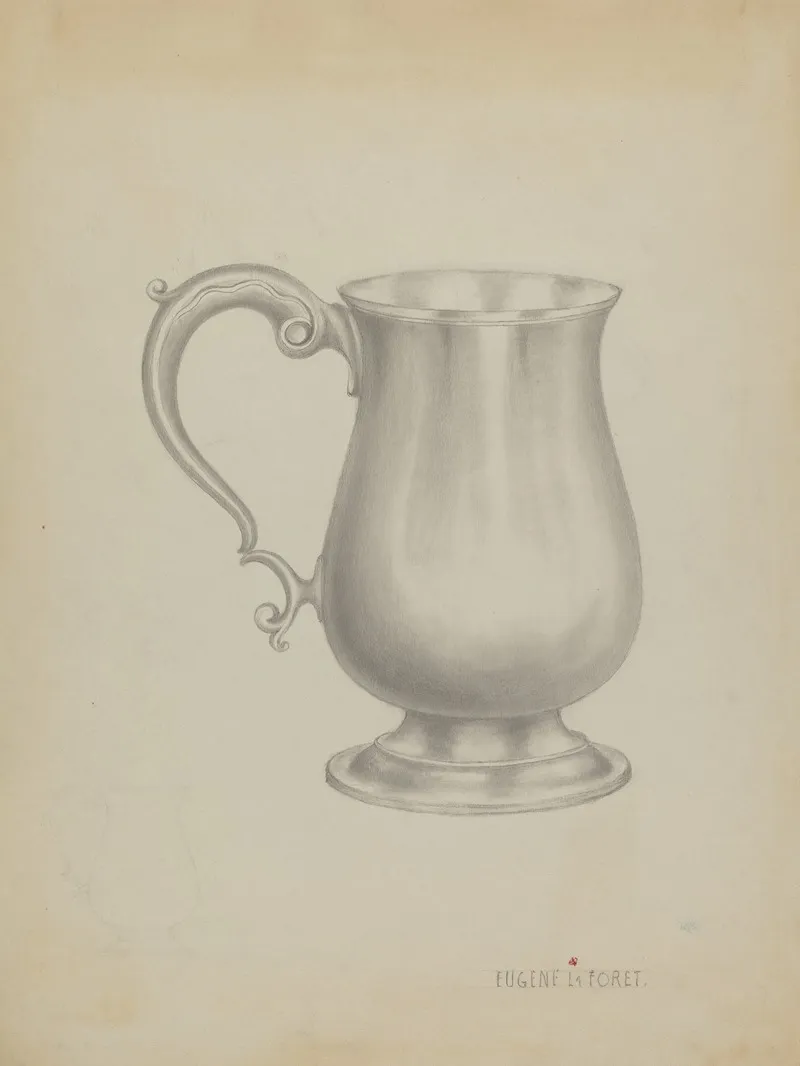 Silver Mug 13 by Eugene La Foret - Canvas Print