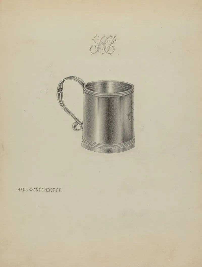 Silver Mug 18 by Hans Westendorff - Canvas Print