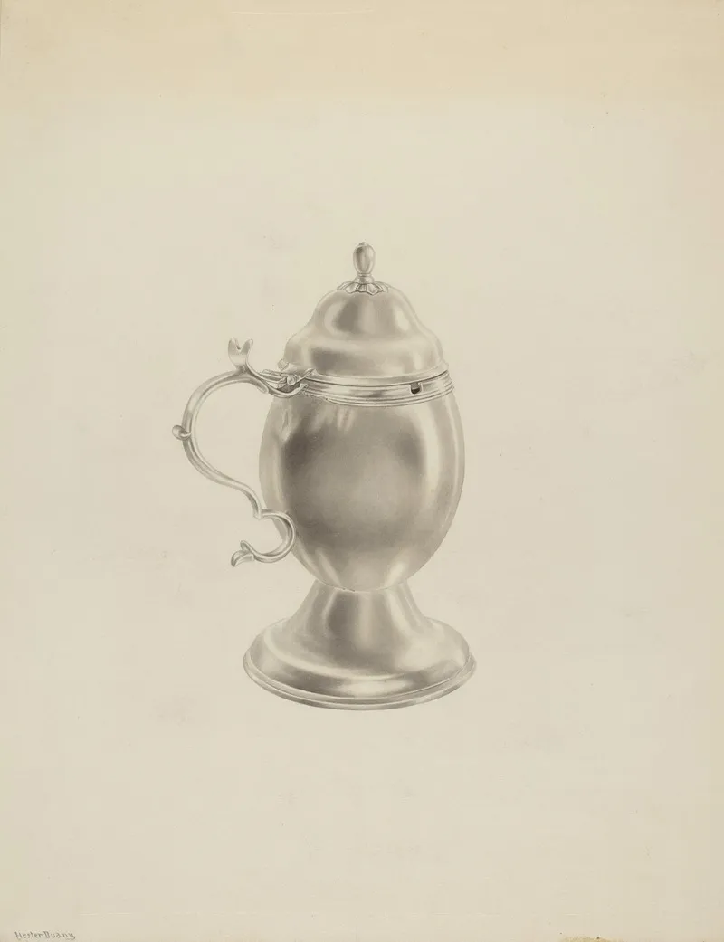 Silver Mustard Pot by Hester Duany - Canvas Print