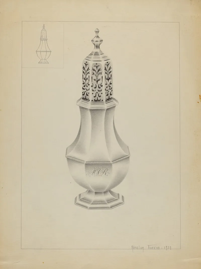 Silver Salt Cellar 2 by Amelia Tuccio - Canvas Print