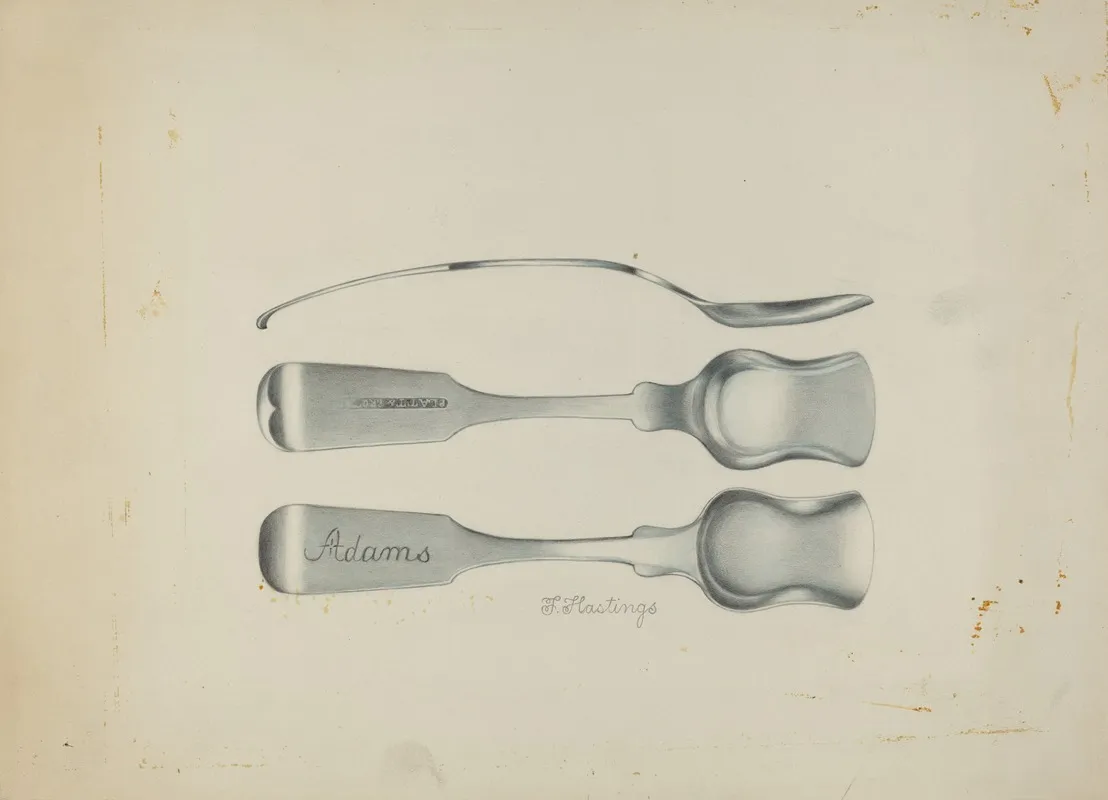 Silver Salt Spoon 2 by Florence Hastings - Canvas Print