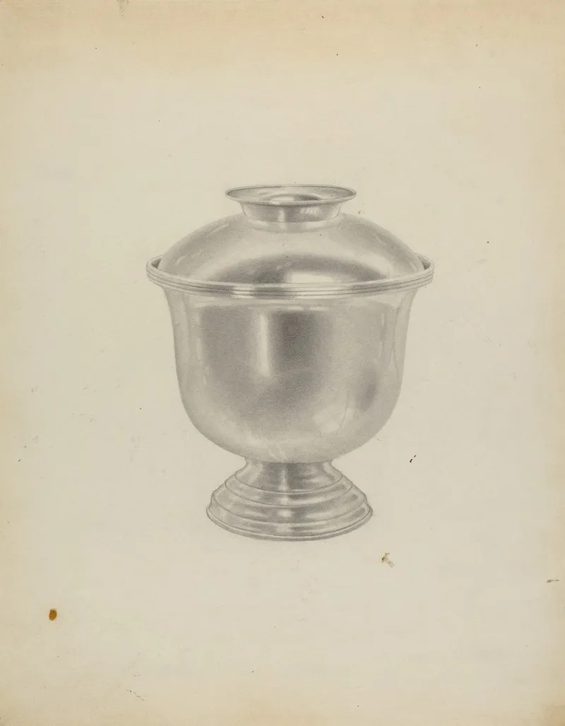 Silver Sugar Bowl 21 by Michael Fenga - Canvas Print