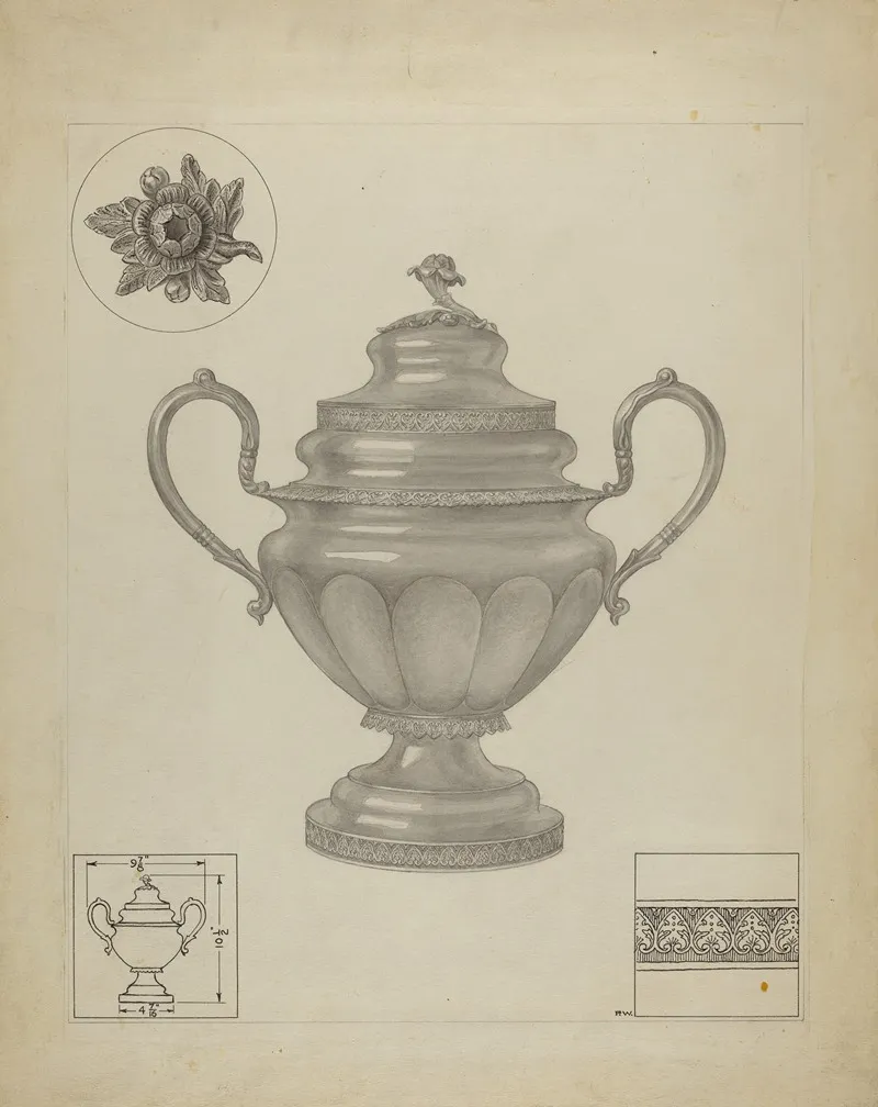 Silver Sugar Bowl 23 by Paul Ward - Canvas Print