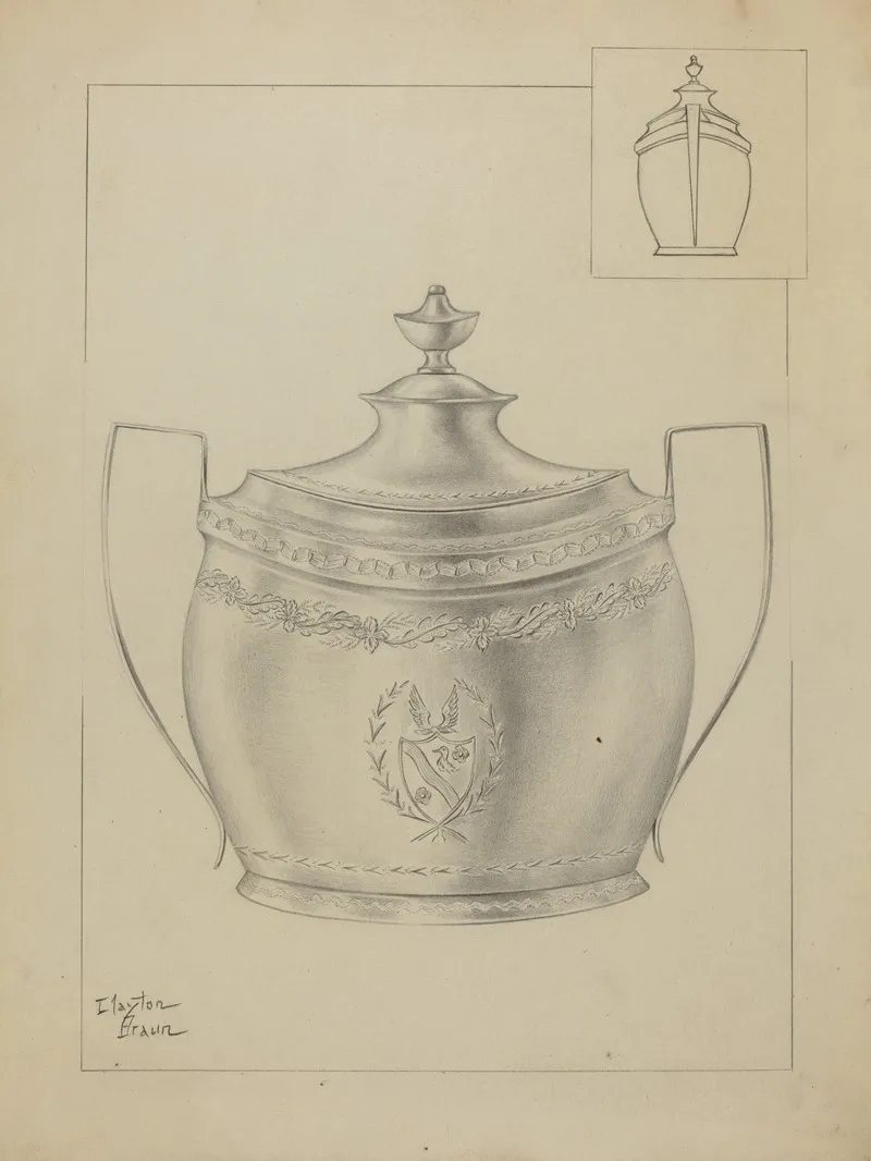 Silver Sugar Bowl 6 by Clayton Braun - Canvas Print